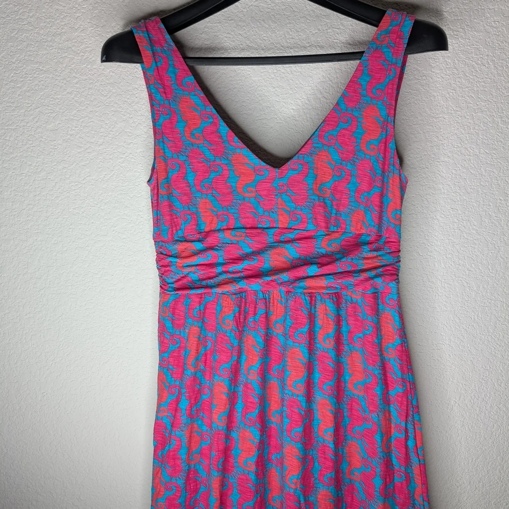 Lilly Pulitzer Vibrant Pink and Blue Maxi Dress - Picture 2 of 10